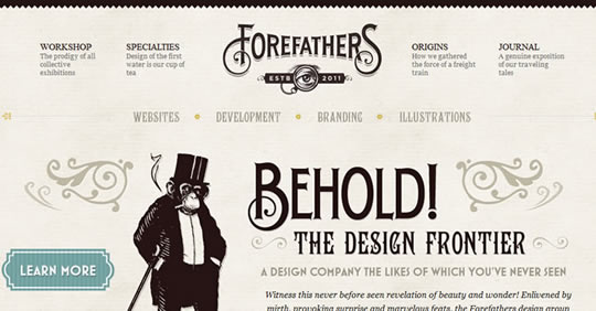 欣赏唯美的网页设计复古风! 欣赏唯美的网页设计复古风!